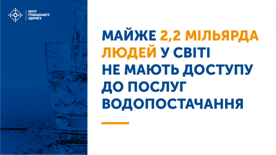 2 мільйони смертей від діареї пов'язані з неякісною водою, неналежними санітарією та гігієною