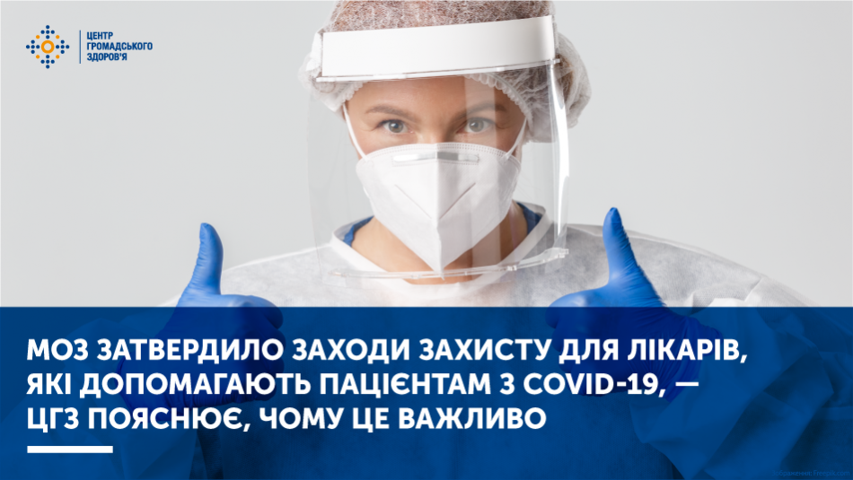 МОЗ затвердило заходи захисту для лікарів, які допомагають пацієнтам з COVID-19, — ЦГЗ пояснює, чому це важливо