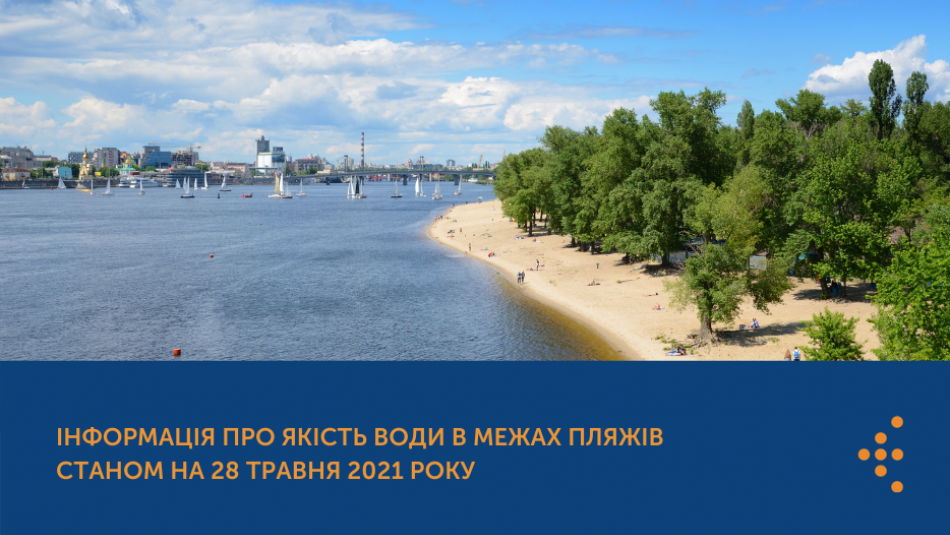 Інформація про якість води в межах пляжів станом на 28 травня 2021 року