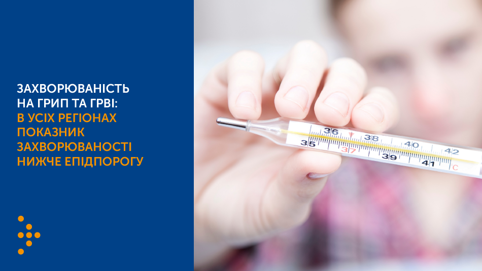 Захворюваність на грип та ГРВІ: в усіх регіонах показник захворюваності нижче епідпорогу