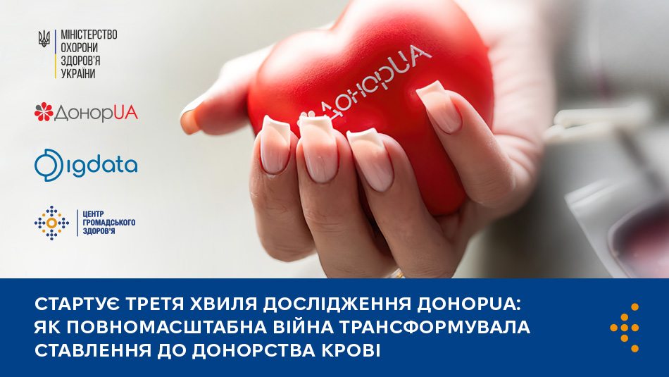 Стартує третя хвиля дослідження ДонорUA: як повномасштабна війна трансформувала ставлення до донорства крові