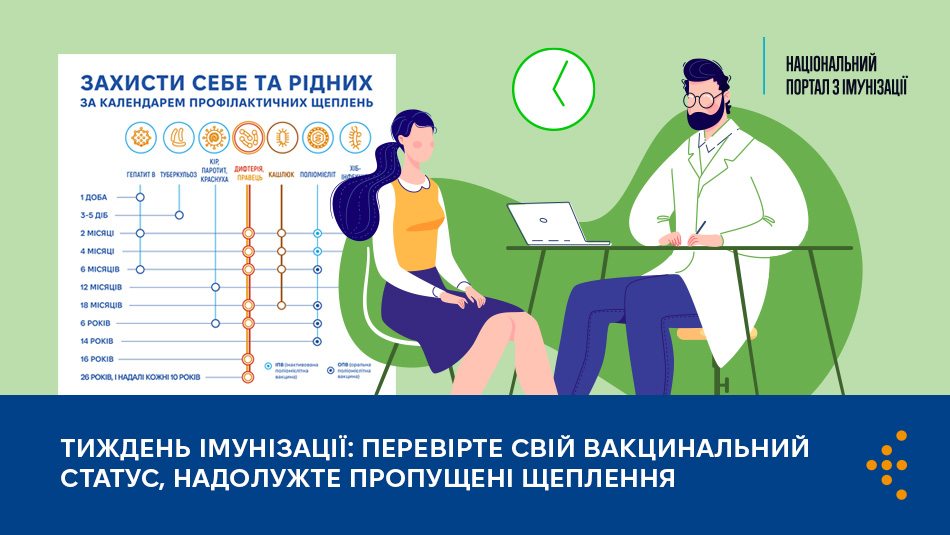 Тиждень імунізації: перевірте свій вакцинальний статус, надолужте пропущені щеплення