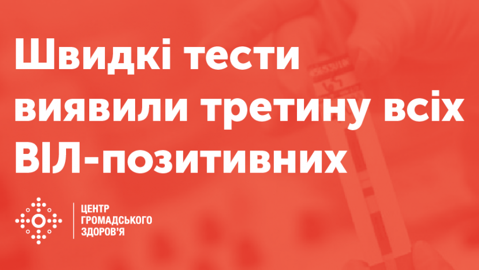 Швидкі тести допомогли виявити 34,1% усіх ВІЛ-інфікованих в Україні