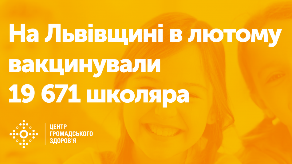 На Львівщині в лютому вакцинували 19 671 школяра